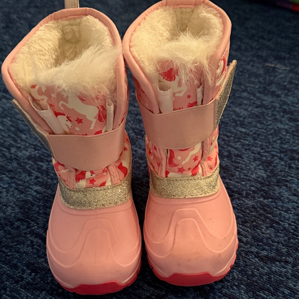 Pink Unicorn Snow Boots